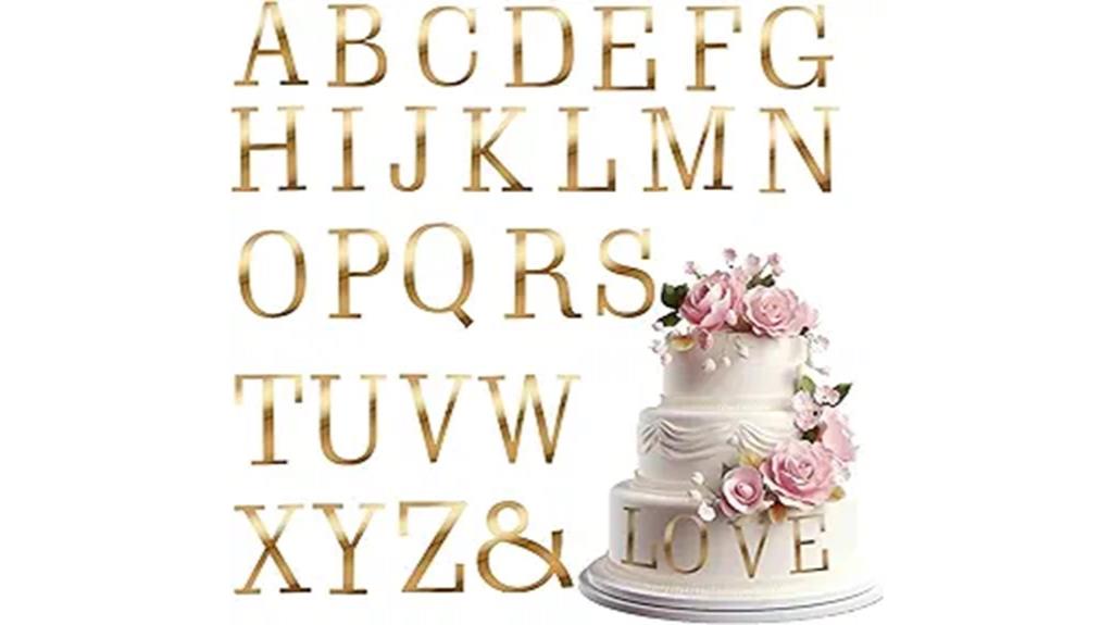 acrylic gold letter toppers