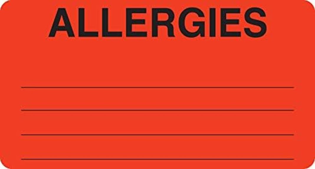 allergy labels for patients