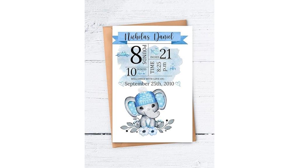 baby birth stats wall art