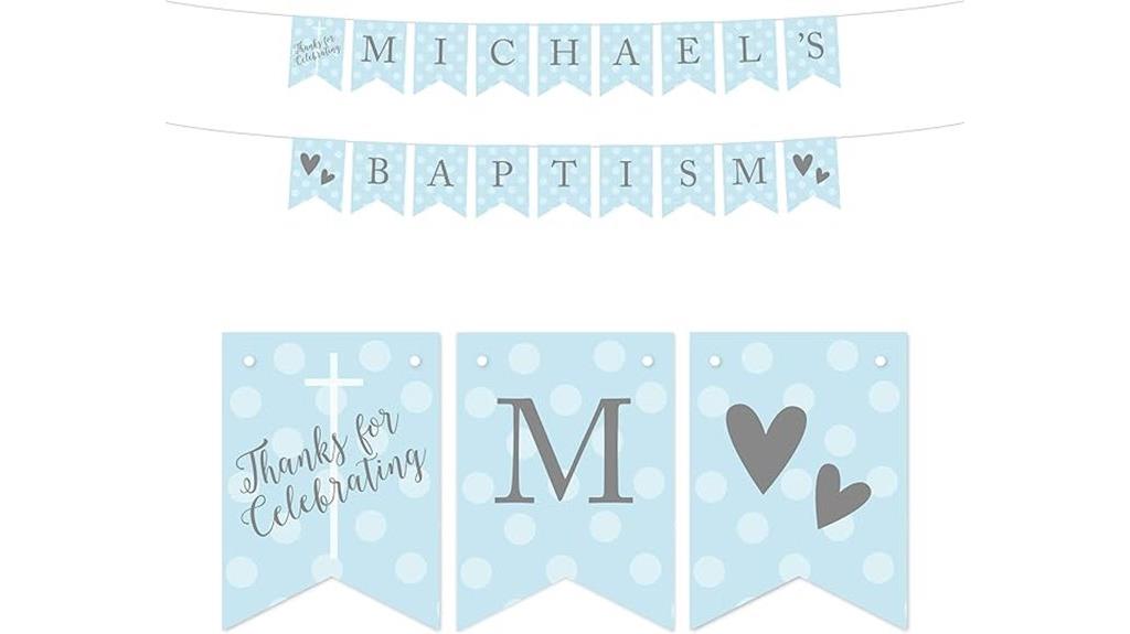 baby blue gray baptism banner