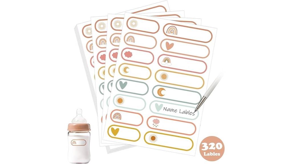 baby bottle label set
