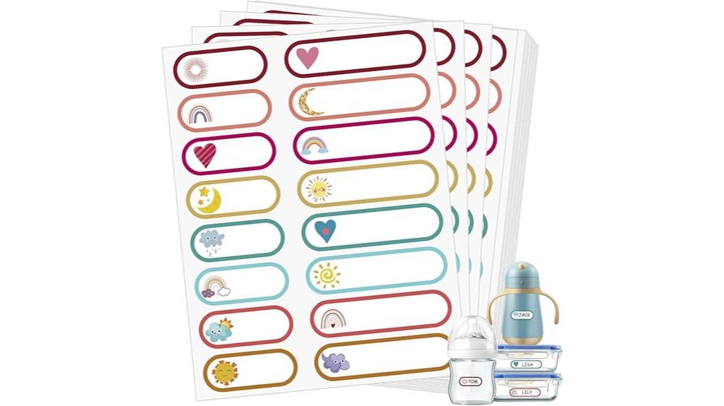 baby bottle label set