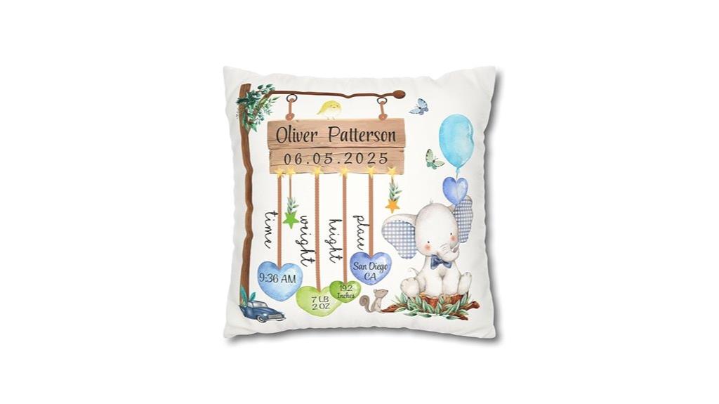 baby boy birth pillow