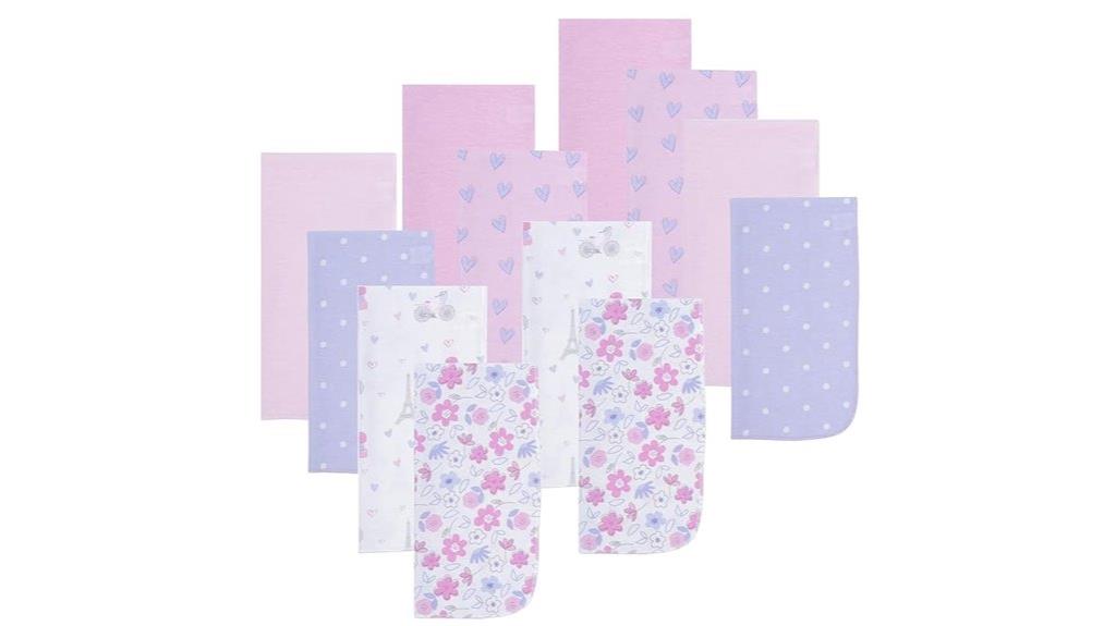 baby girl burp cloths