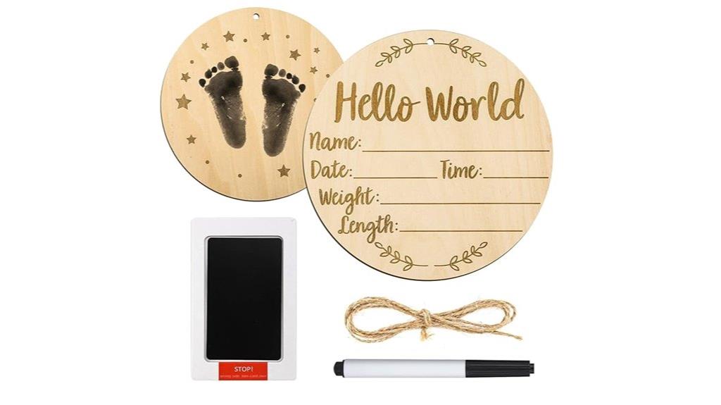 baby handprint footprint sign