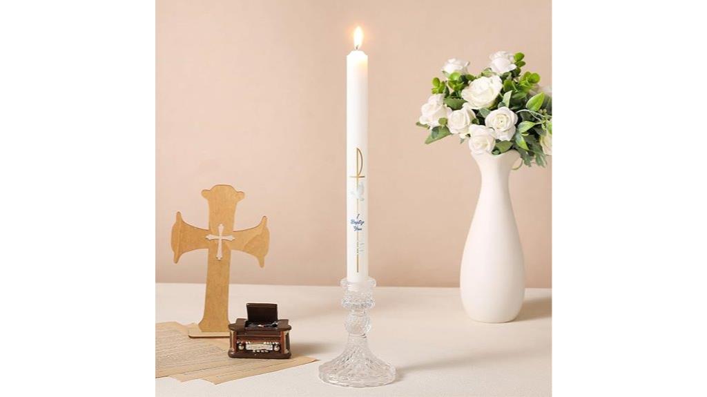 baptismal candle with cross