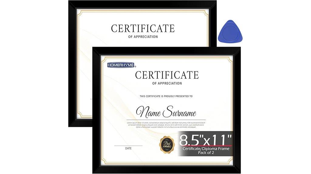 black diploma frame set