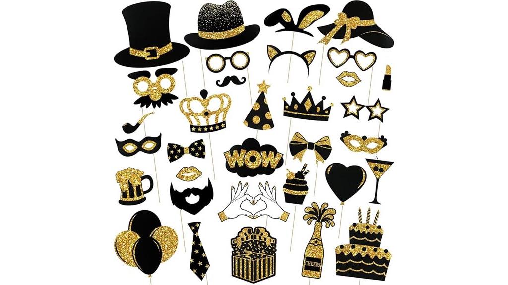 black gold photo props