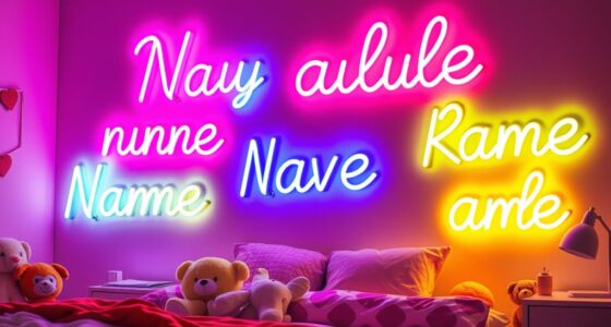 bright neon kids room signs