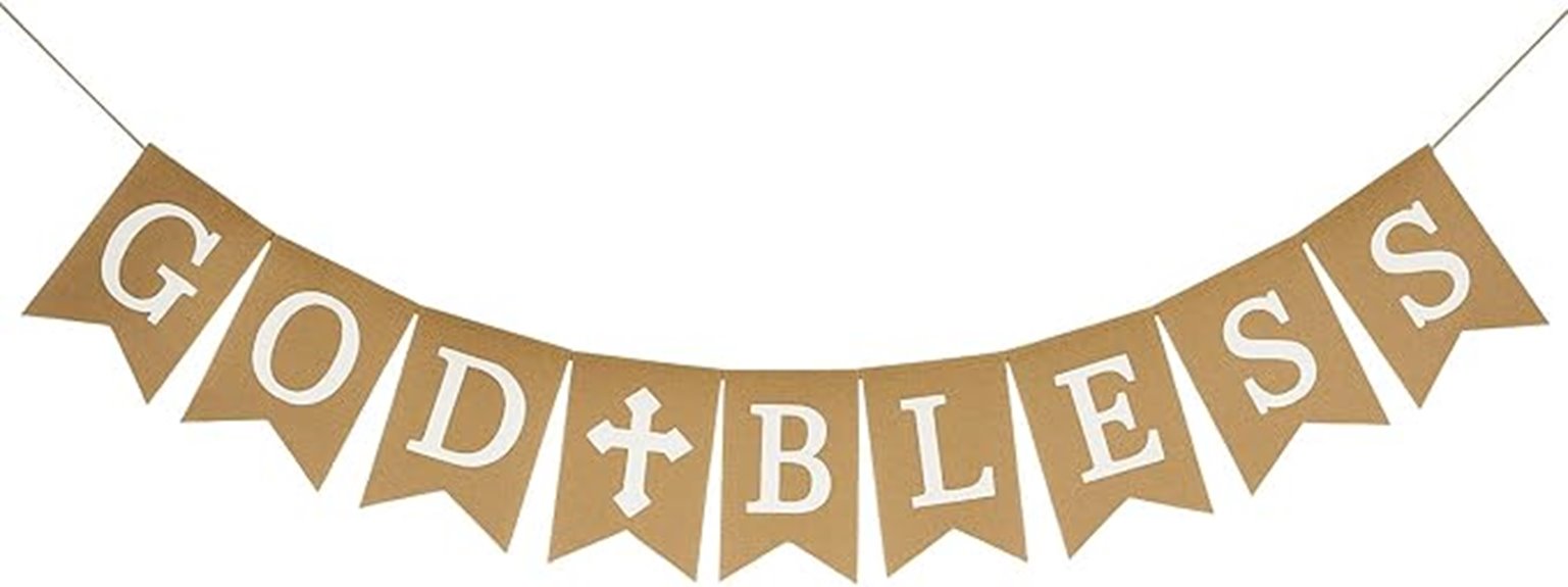 burlap baby baptism banner