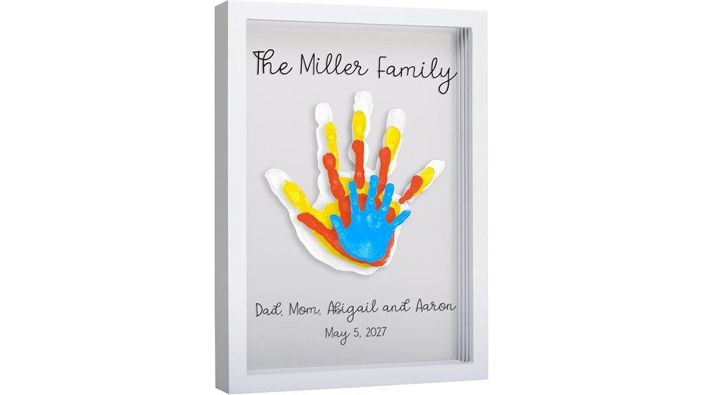 clear family handprint frame