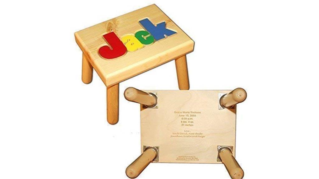 colorful engraved puzzle stool
