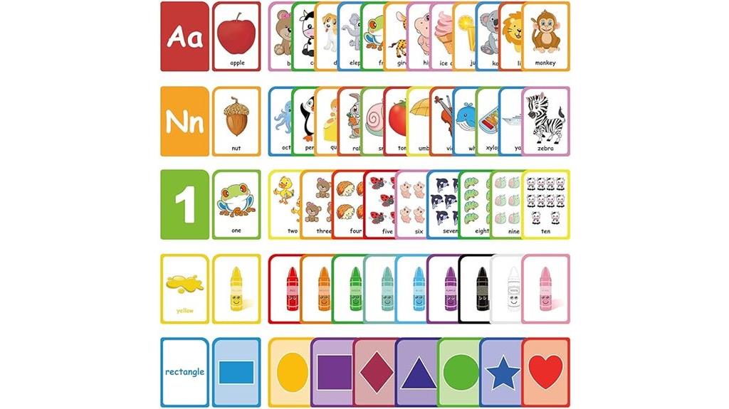 colorful toddler learning cards