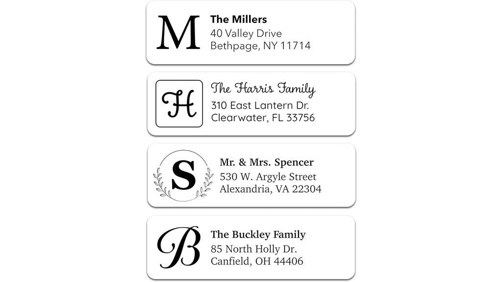 custom address labels sheets