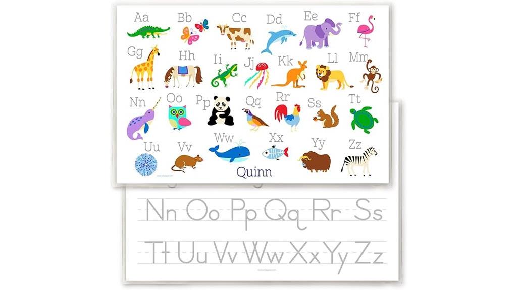 custom animal alphabet placemat