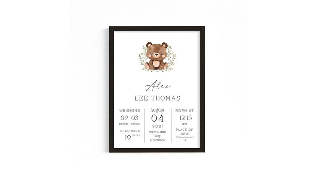 custom baby birth art