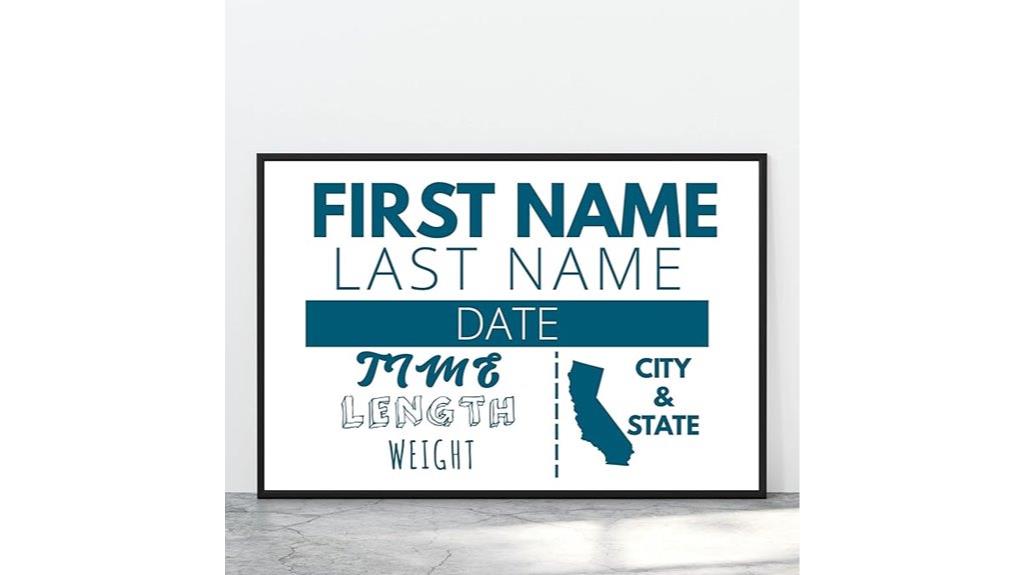 custom baby birth poster