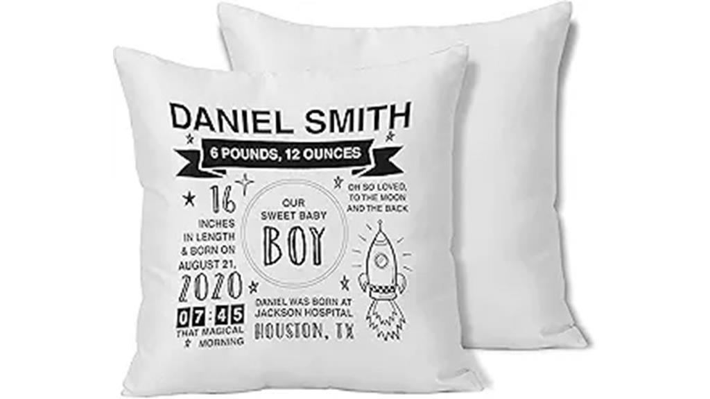 custom baby footprint pillow