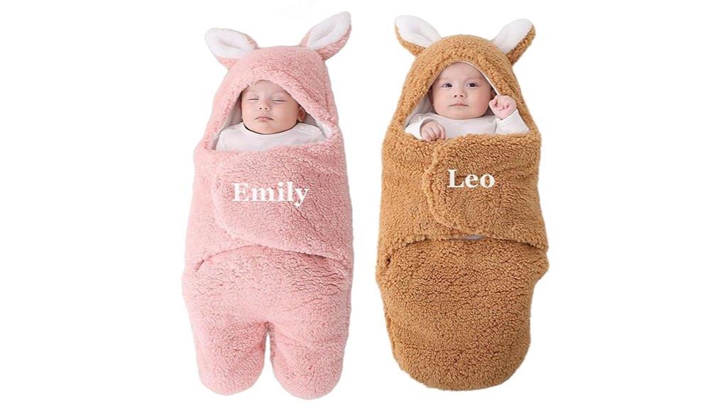 custom baby name bunny blanket