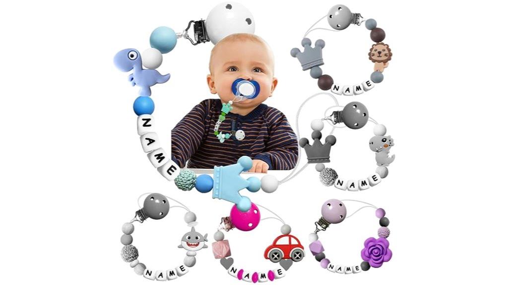 custom baby name pacifier clip