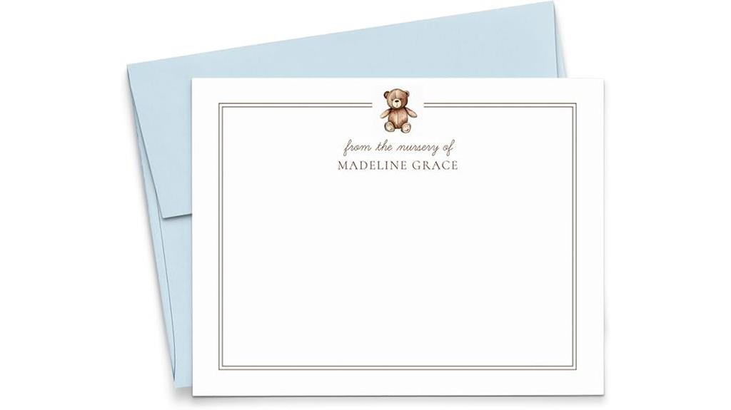 custom baby note cards