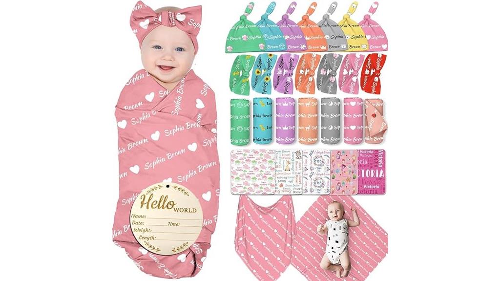 custom baby swaddle set