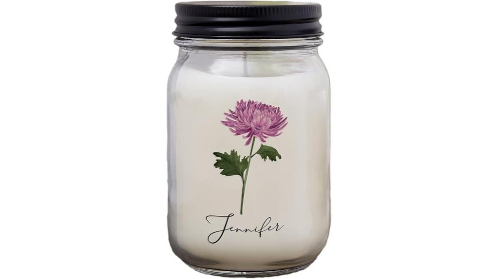 custom birth flower candle