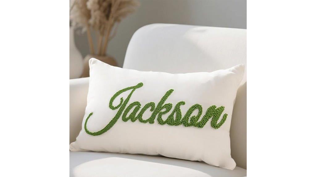 custom embroidered lumbar pillow
