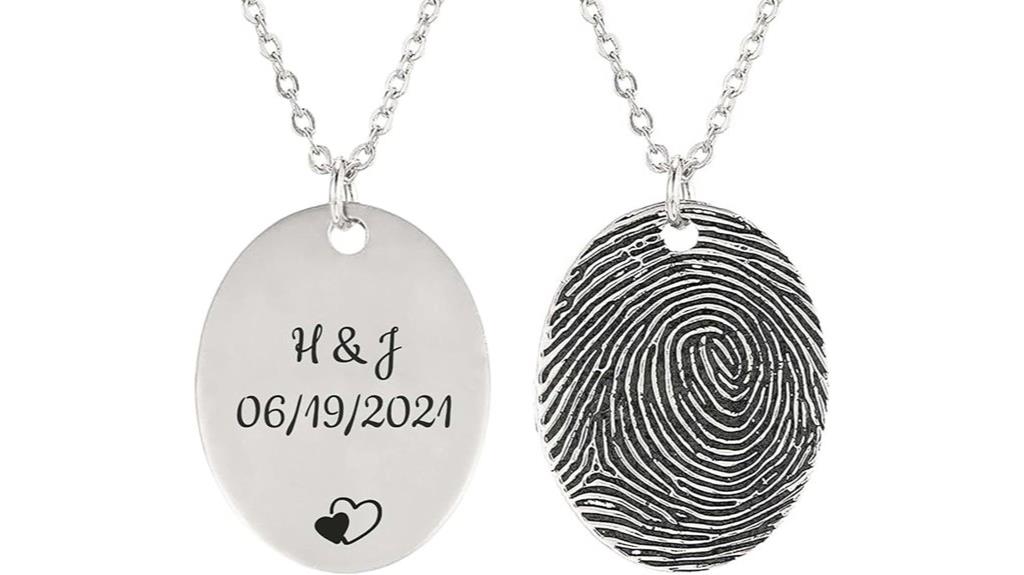 custom engraved fingerprint necklace