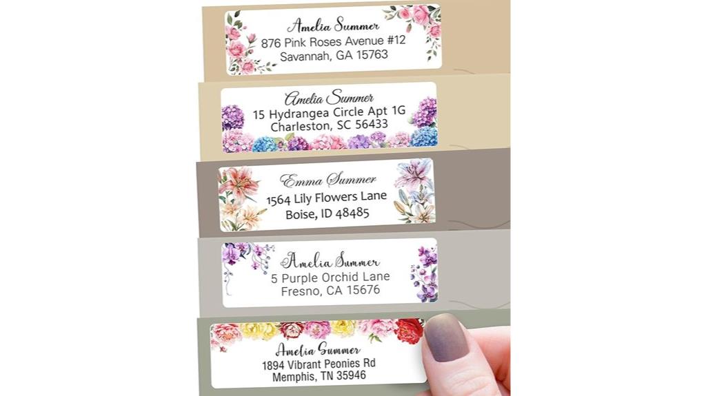 custom floral address labels