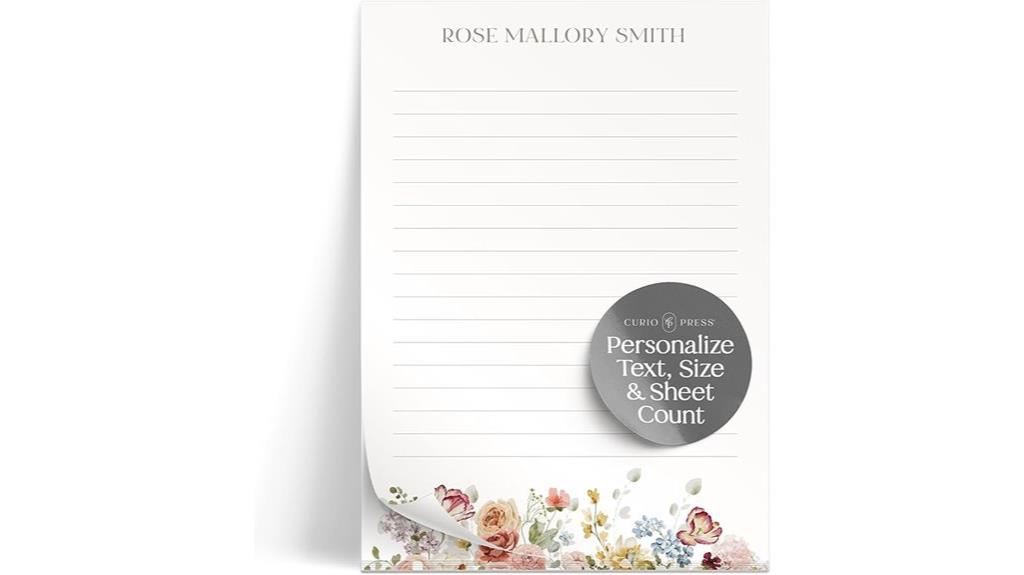 custom floral notepads