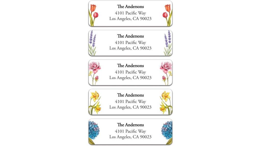 custom flower address labels