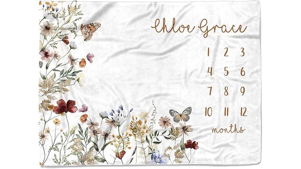 custom girl milestone blanket