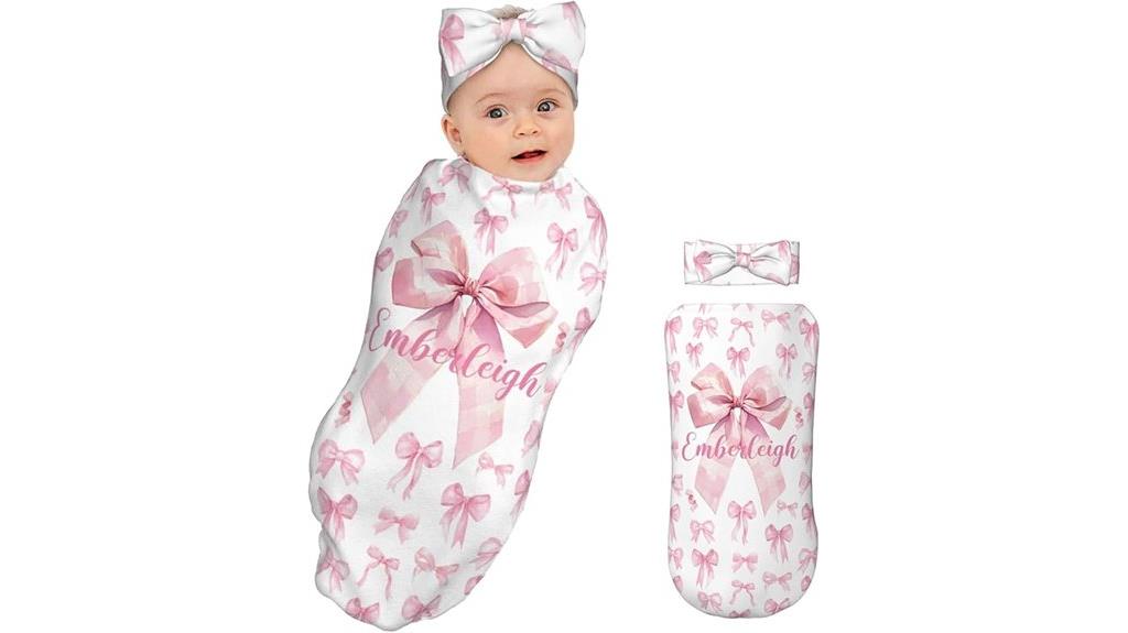custom girl swaddle set