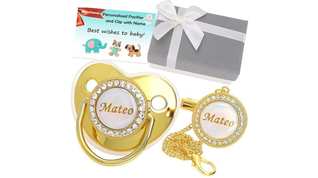 custom gold pacifier gift