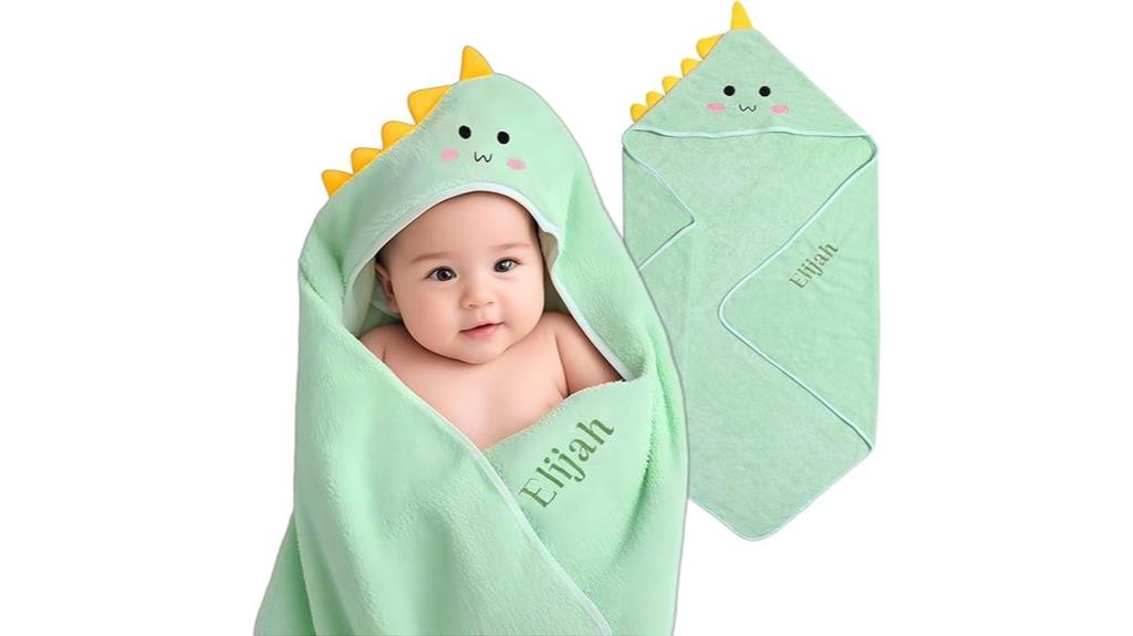 custom green baby towel
