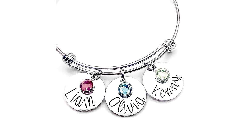 custom name bangle bracelet
