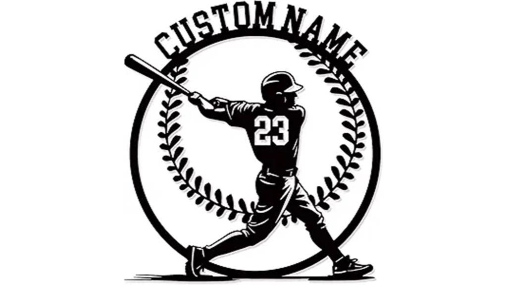 custom name baseball wall art