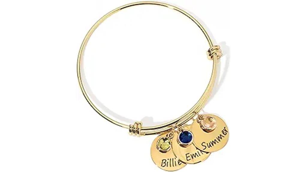 custom name birthstone bracelet