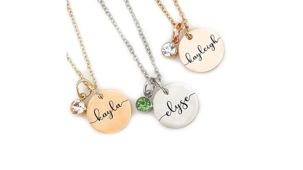 custom name birthstone necklace