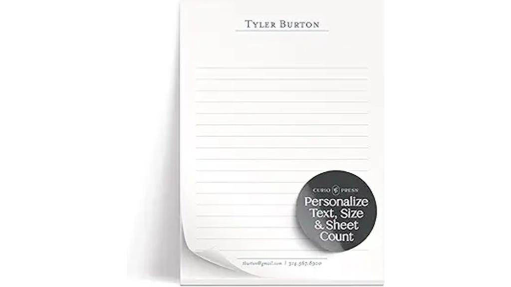 custom name contact notepad
