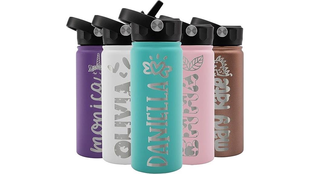 custom name icon water bottle