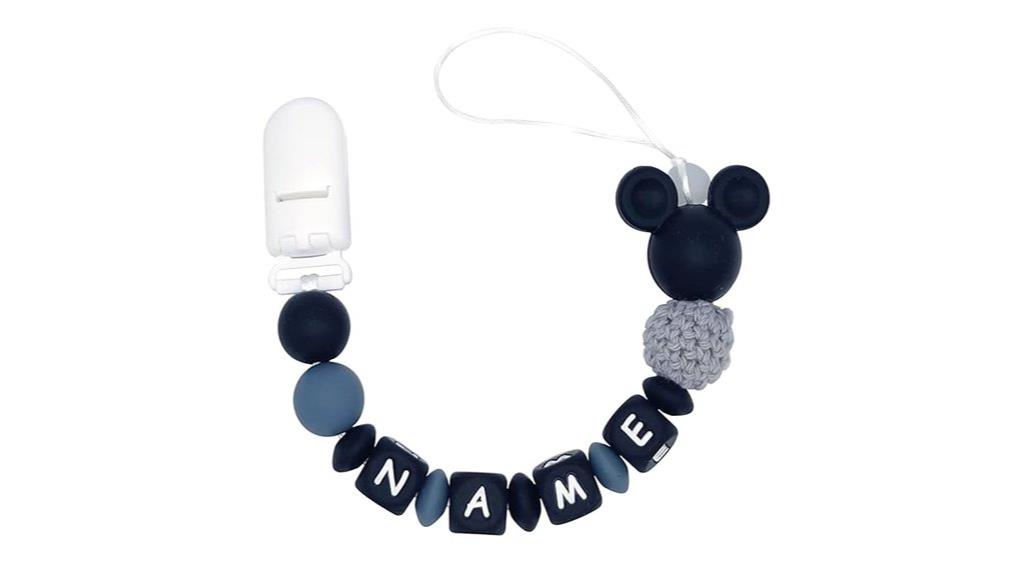 custom name mouse pacifier clip