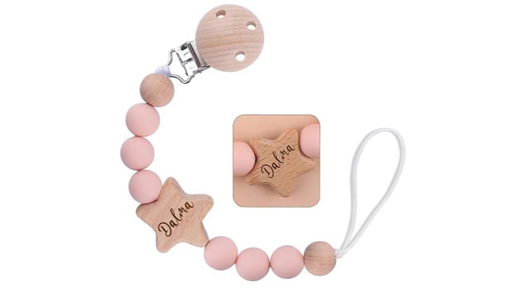 custom name pacifier clip