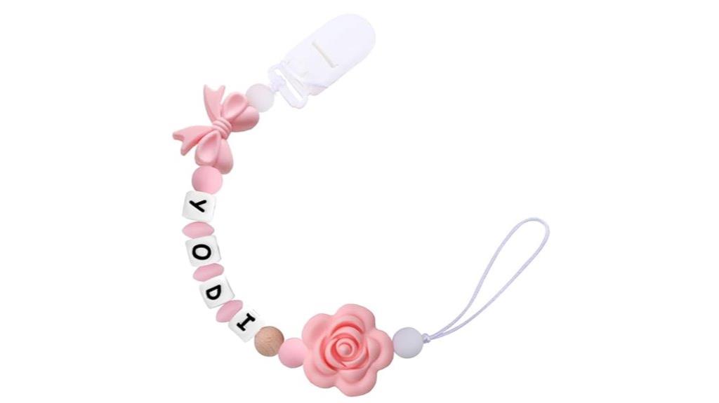 custom name pacifier clip