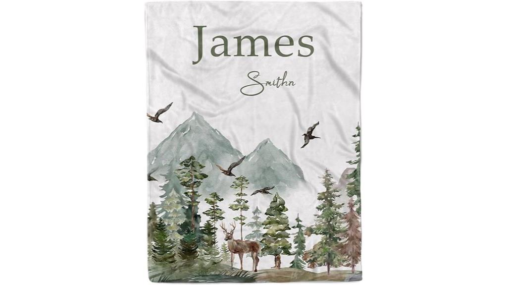 custom name woodland blanket