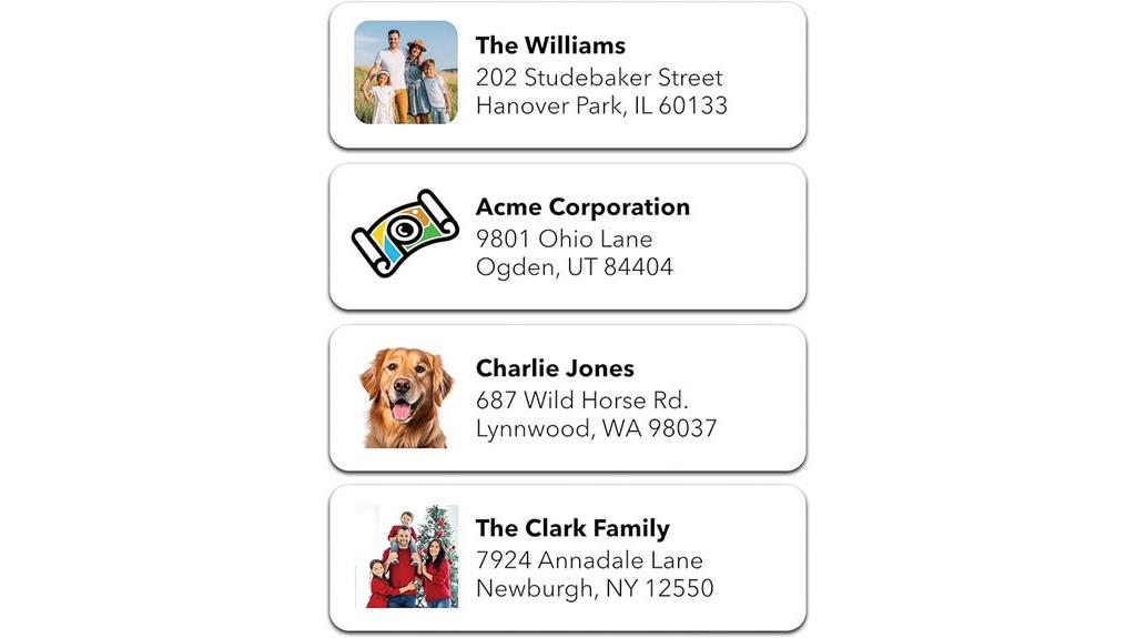 custom photo return labels