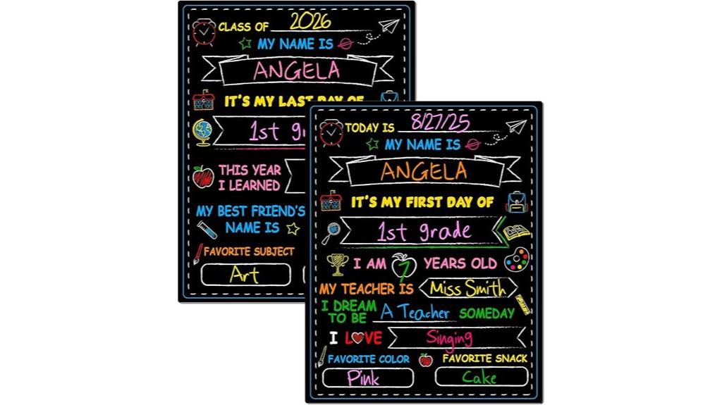 custom school day chalkboard