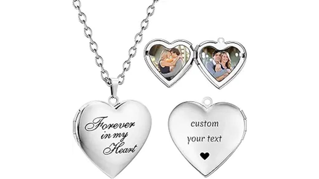 custom silver heart necklace