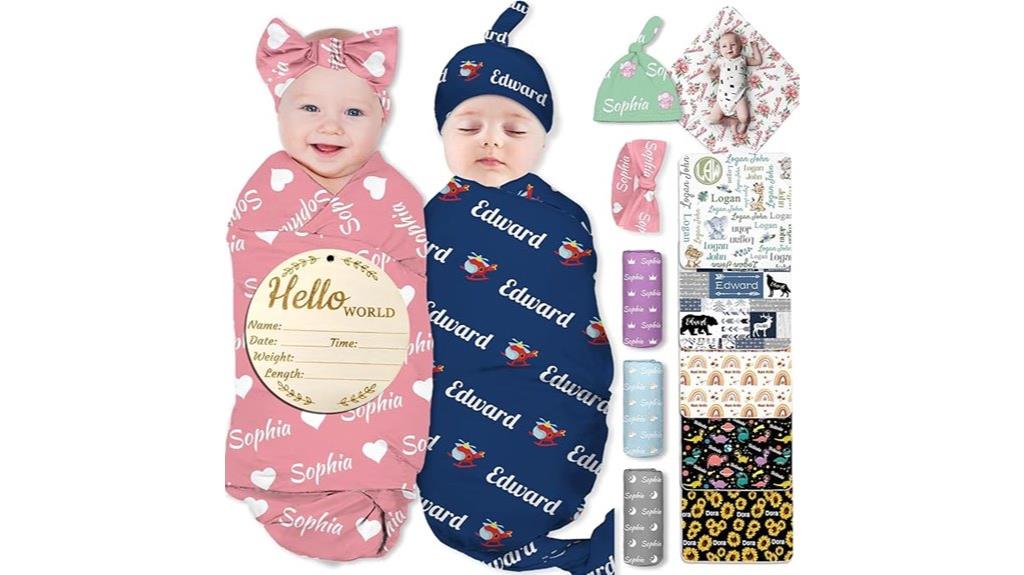 custom swaddle with accessories